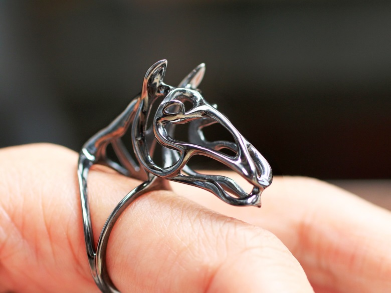Zodiac Horse Ring - US size 6.5 - Zodiac Morphosis - Contemporary Ring - Vulcan Jewelry