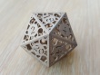 d20 dice in steel unpolished natural