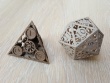 d20 dice in steel unpolished natural