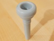 11EWFL marching mellophone (large-shank flugelhorn) mouthpiece 3D rendering