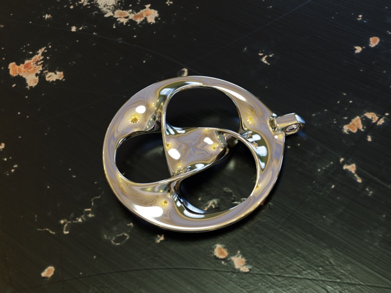 Encircled Trefoil Pendant (High Gloss Sterling Silver)